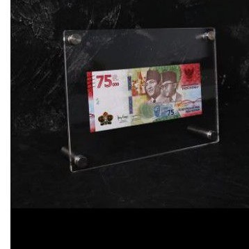 frame meja / pajangan uang / frame foto akrilik