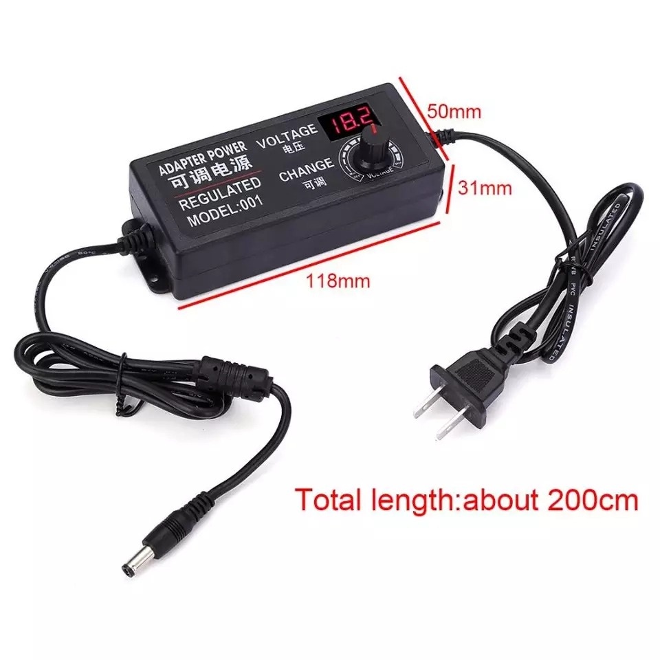 Adaptor Power Supply Adjustable 3-24v DC 2A Pengatur Universal Voltage