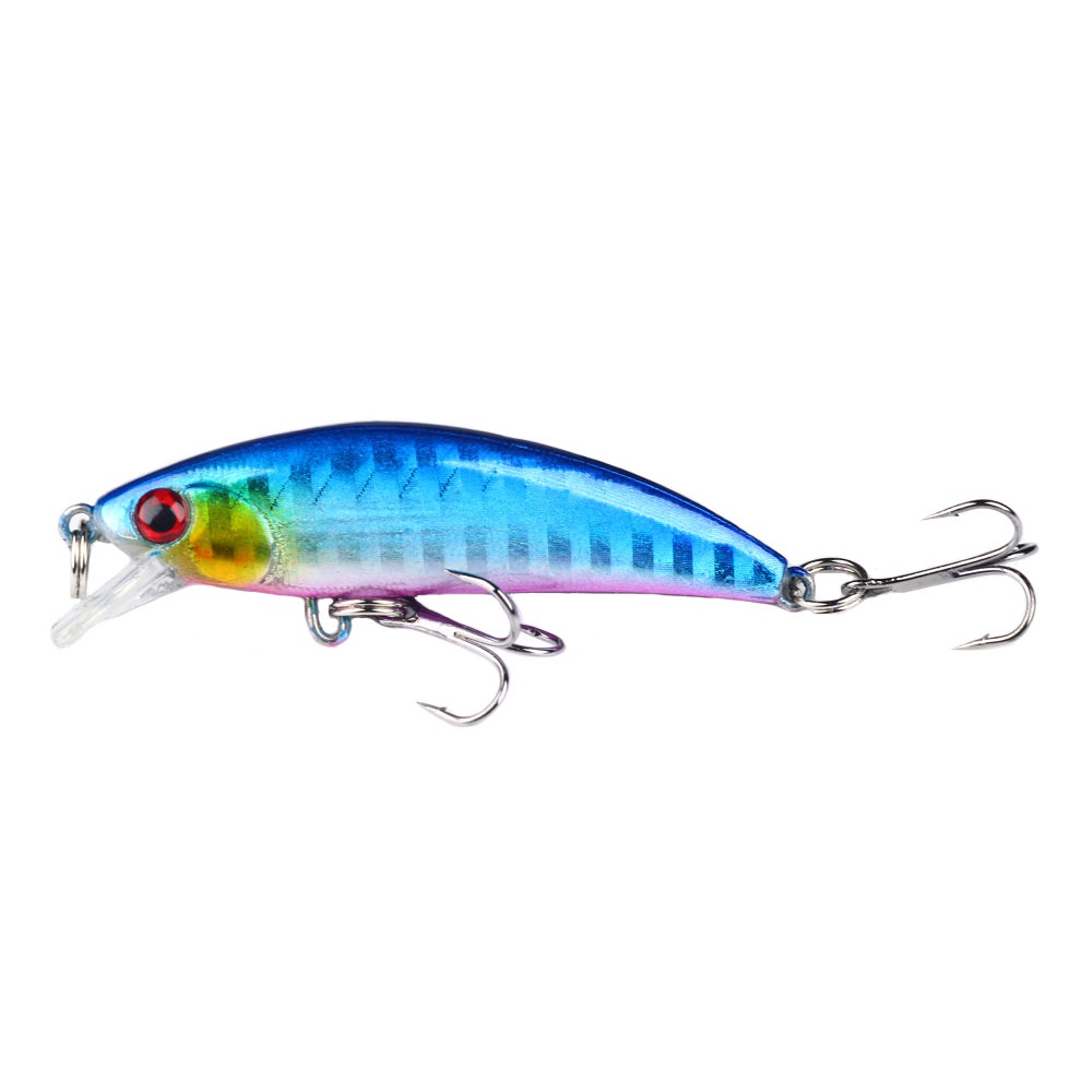 Hengjia 1pc Umpan Pancing Tiruan Bentuk Ikan Kecil Mata 3d 5.5cm 4.8g Sinking Fishing Lure Hard Plastic Bait