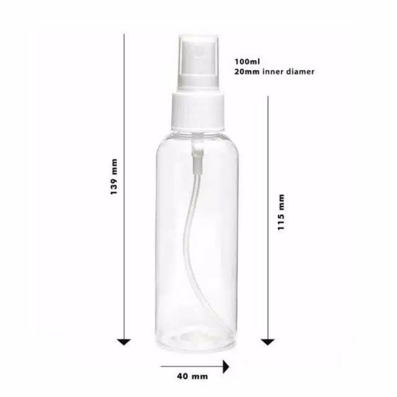 Botol Spray Plastik 100 ML Bening