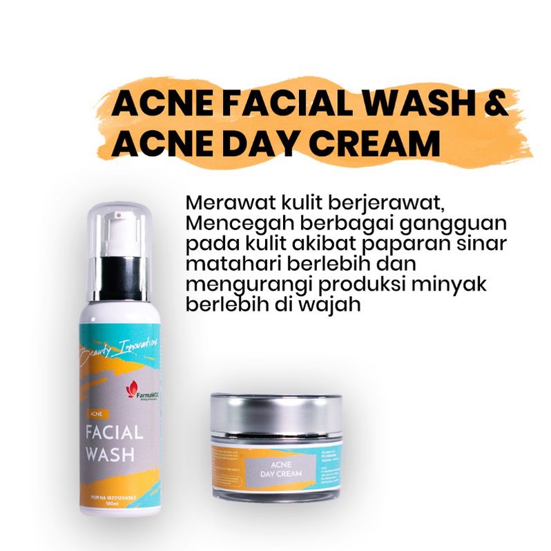 Farma Wdc - Acne Facial Wash & Acne Day Cream original farma wdc BPOM