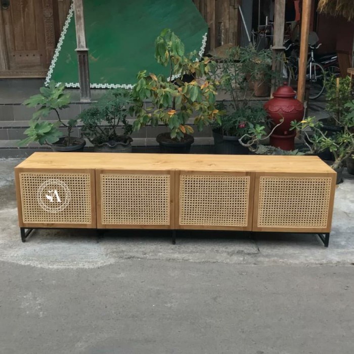 bufet retro - bufet jati solid -meja tv rotan - meja tv - meja tv jati -  meja tv jati - meja tv min