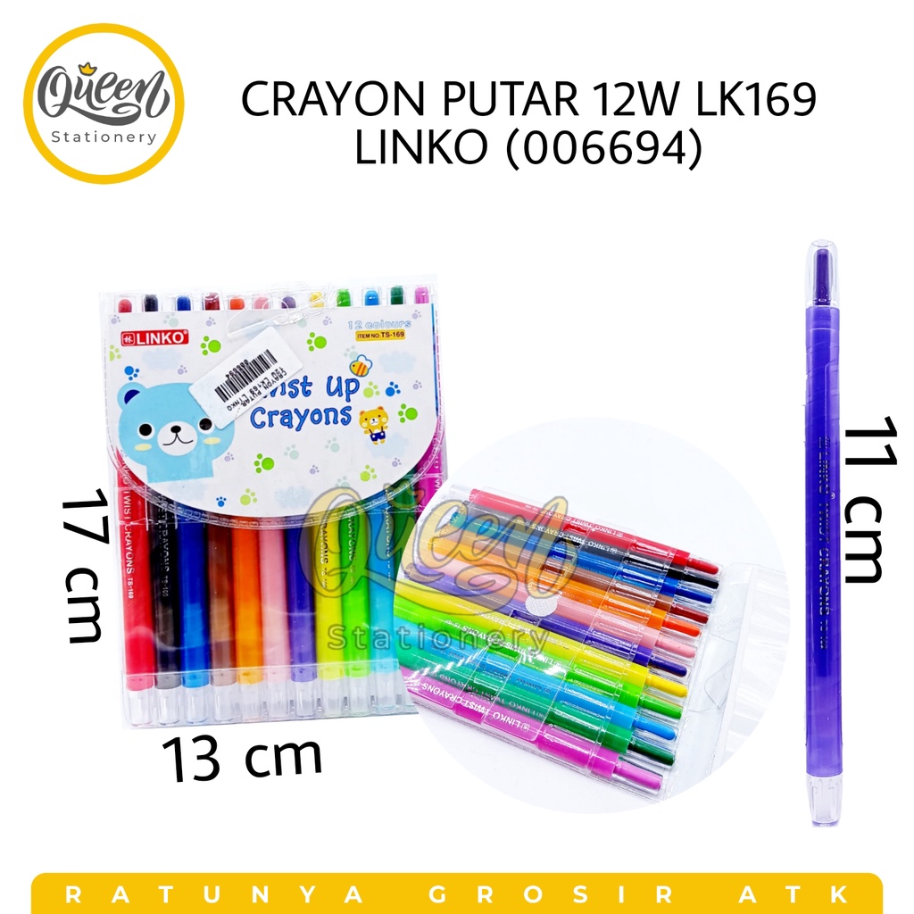 

CRAYON PUTAR 12W LK169 LINKO (006694) / CRAYON PUTAR PANJANG / CRAYON 12 WARNA / CRAYON MURAH