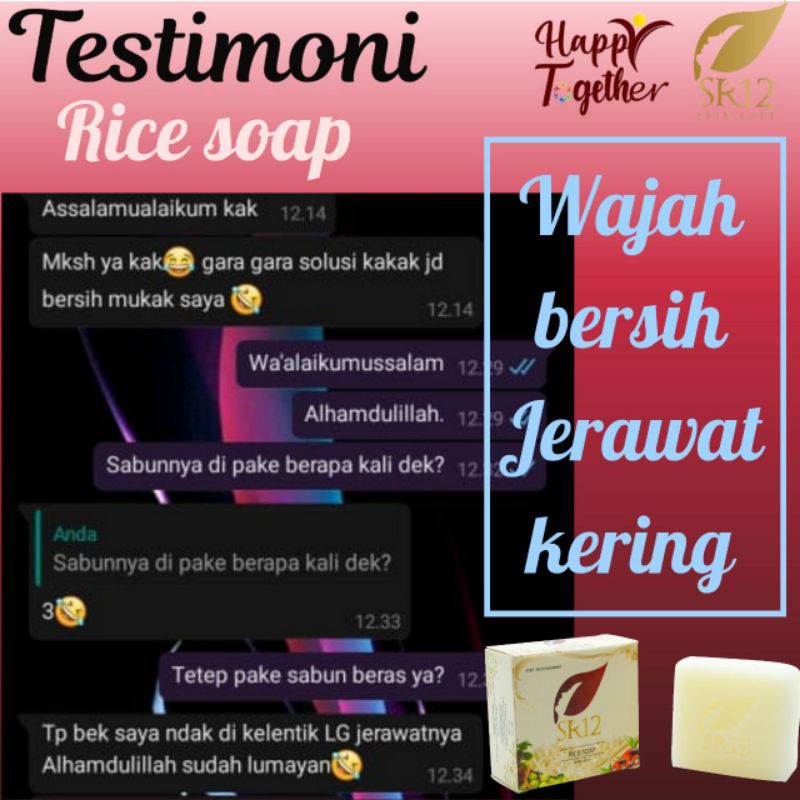 Rice Soap SR12 - Sabun Cuci Muka Pria &amp; Wanita Berjerawat Pembersih Wajah Mengangkat Minyak Pada Kulit Sabun Untuk Kulit Berminyak Sensitif Berjerawat