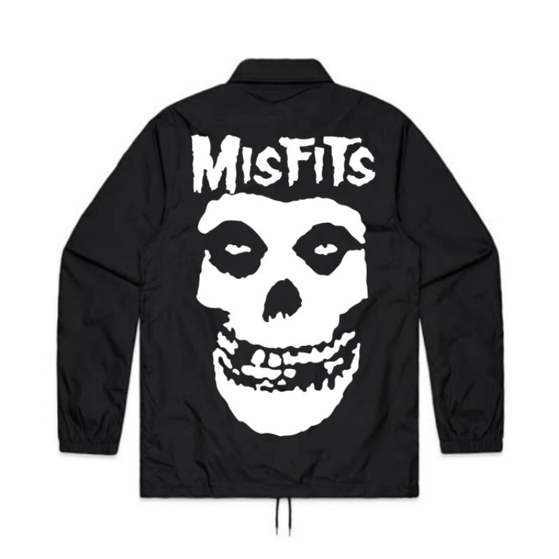 JAKET COACH BAND MISFITS | WINDBREAKERS DISTRO PRIA HITAM | JAKET MISFITS | JAKET BAND PUNK