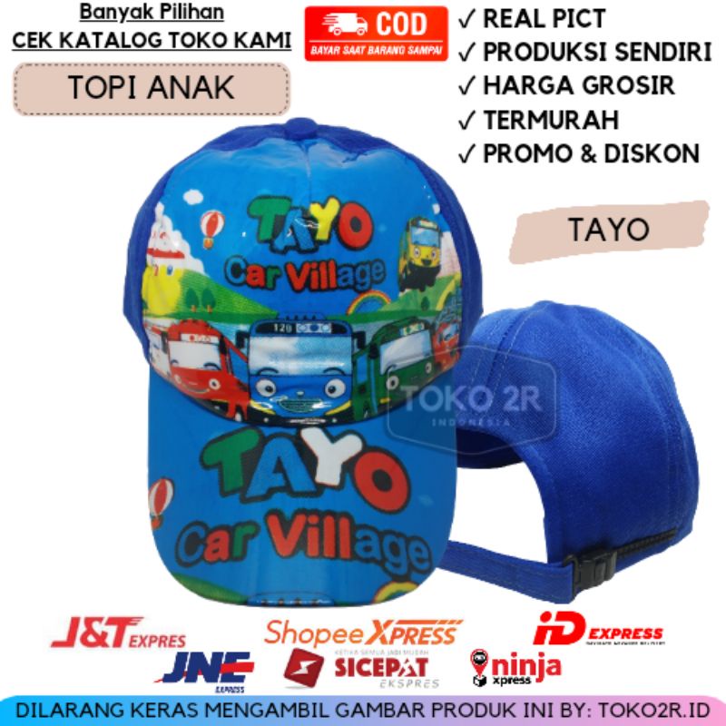 TAYO TOPI ANAK KARAKTER PEREMPUAN LAKI LAKI CEWE COWO GROSIR MURAH TOPI ANAK MIKA MEKA