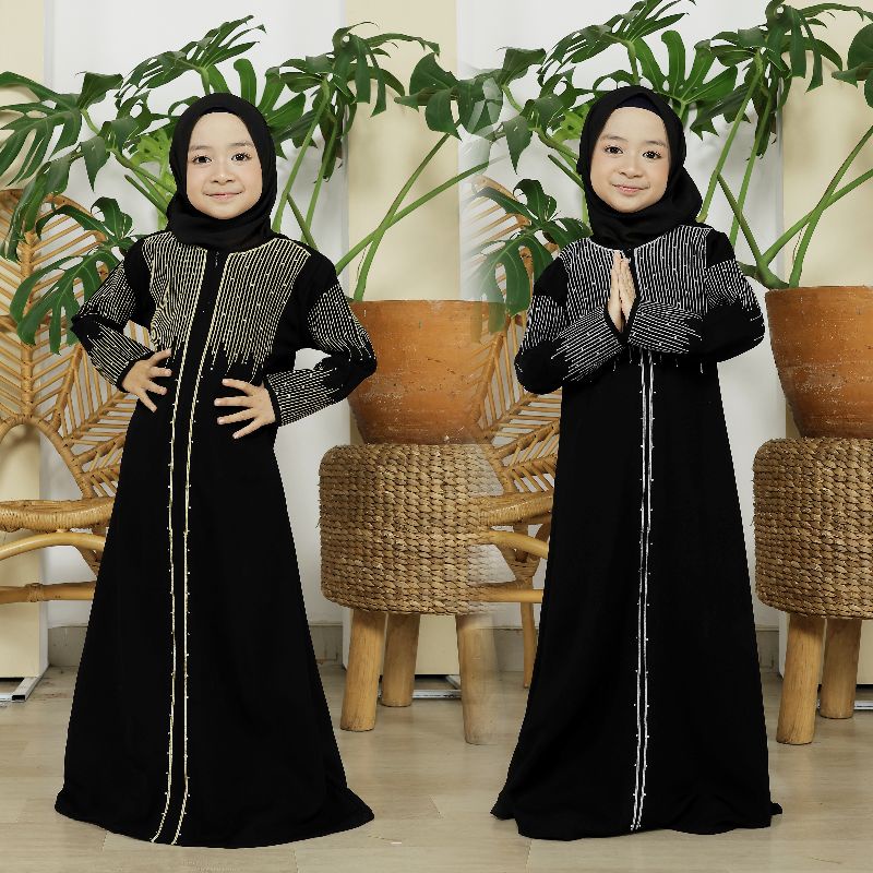 Gallery Exclusive Abaya Hitam Syari Gamis Bordir Turkey Anak Zyva