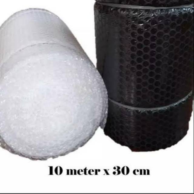 Bubble Wrap Roll 10meter×30cm Roll Hitam &amp; Bening Kualitas Terbaik | buble packing | babel bening