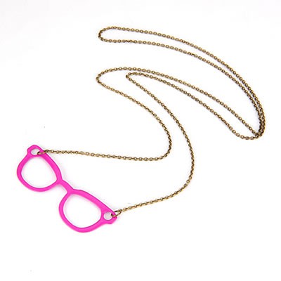 LRC Kalung Wanita Flamenco Glassess Pendant Alloy Chains