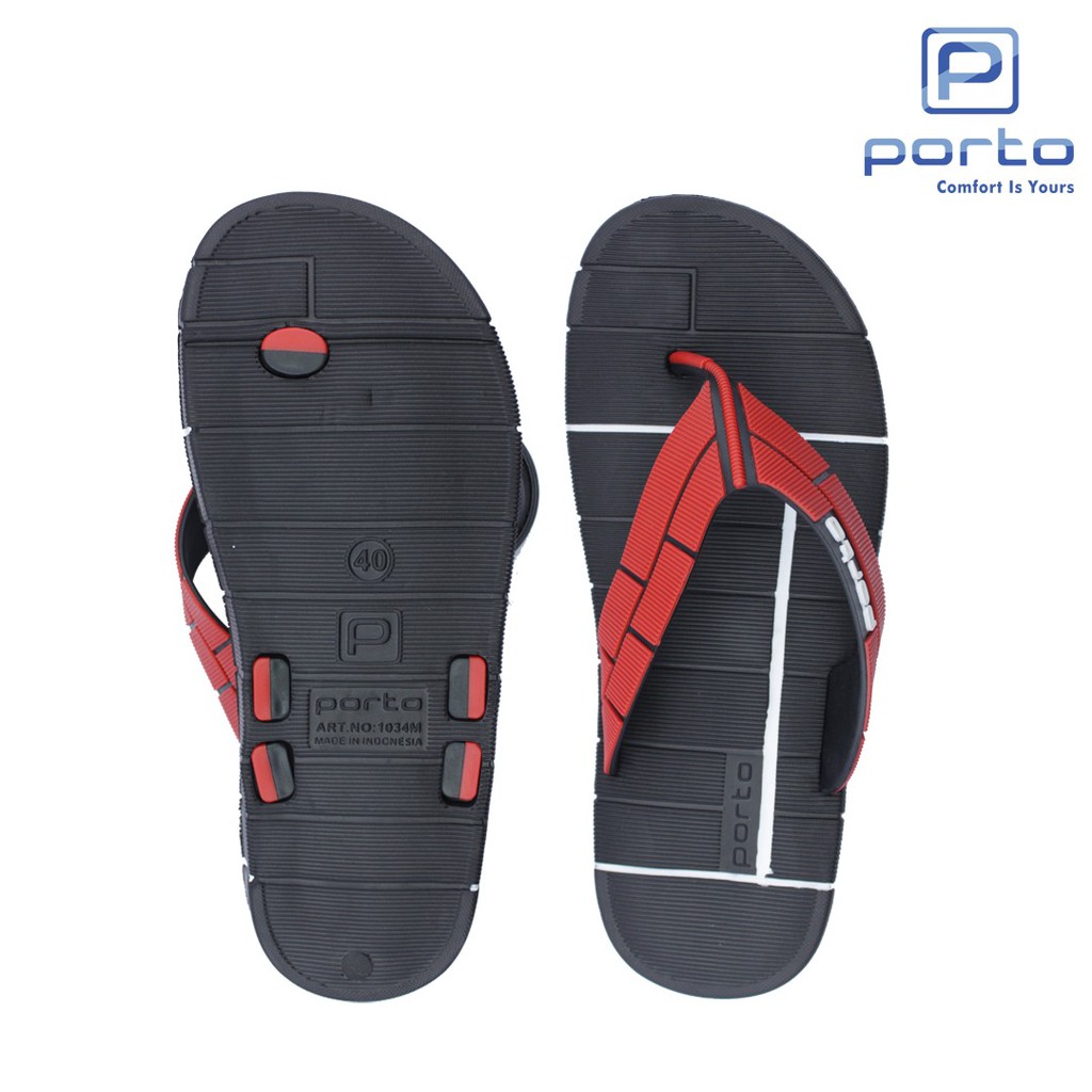 Porto - Sandal Sepatu Pria Sandal Jepit Empuk Sandal Karet 1034M-2