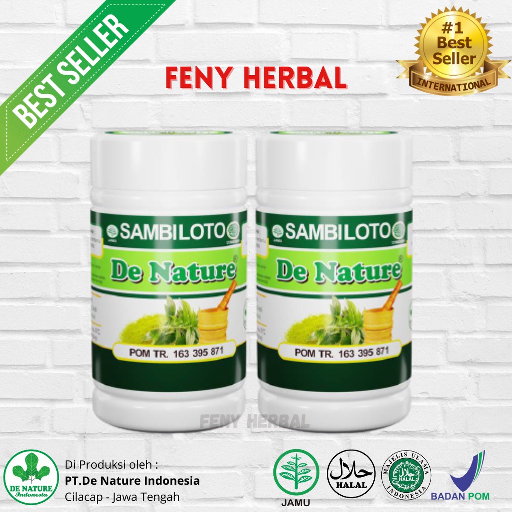 

Kapsul Daun Sambiloto - Sambiloto De Nature Asli Herbal - 2 botol Sambiloto