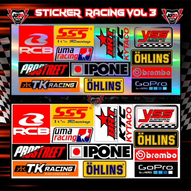 Stiker Racing 1 pack isi 13 25 27 Stiker Sponsor Stiker Helm Stiker Motor Sticker Motor