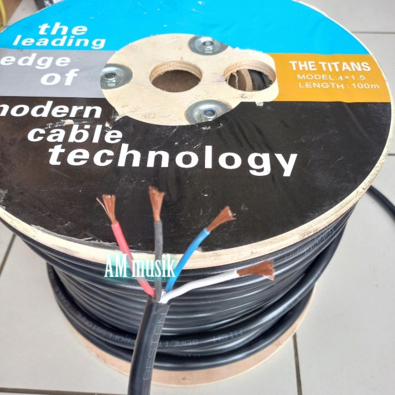 KABEL SPEAKER TITAN 4x1,5 SERABUT TEMBAGA 100 METER PER ROLL KABEL ISI 4