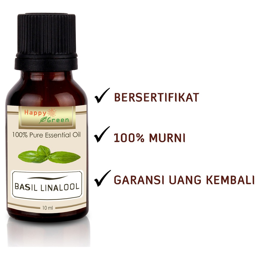 Happy Green Basil Linalool Essential Oil ( 10 ml) - Kemangi Linalool