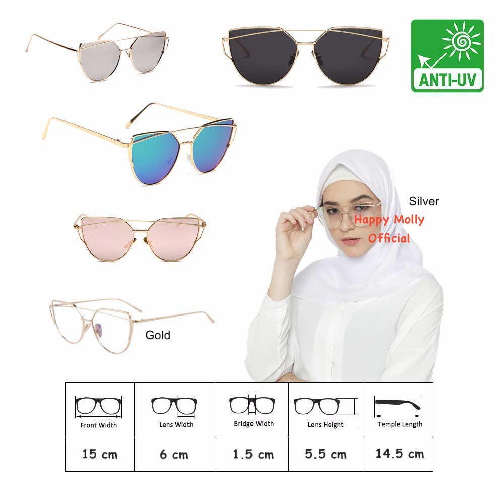 Kacamata UV Matahari - Fashion Eye Cat Wanita Hijab Korea - NY ( Group )FREE Sarung