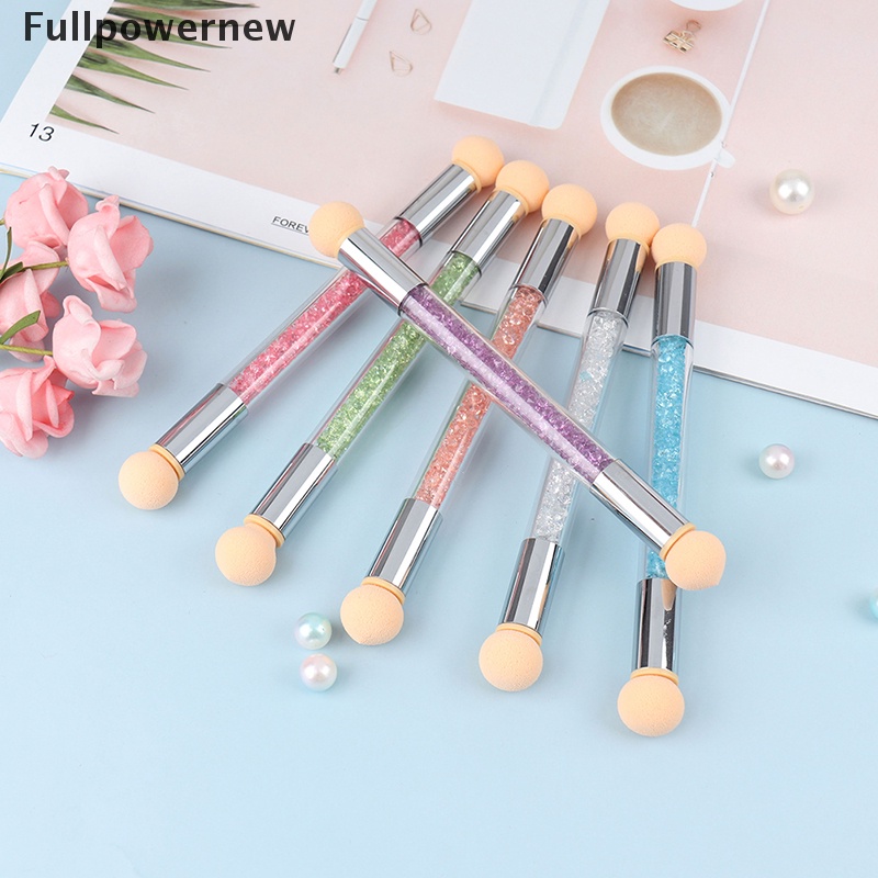 [FULL] Double-headed Gradient Brushes Acrylic Rhinestone Handle Sponge Nail Brush Pen