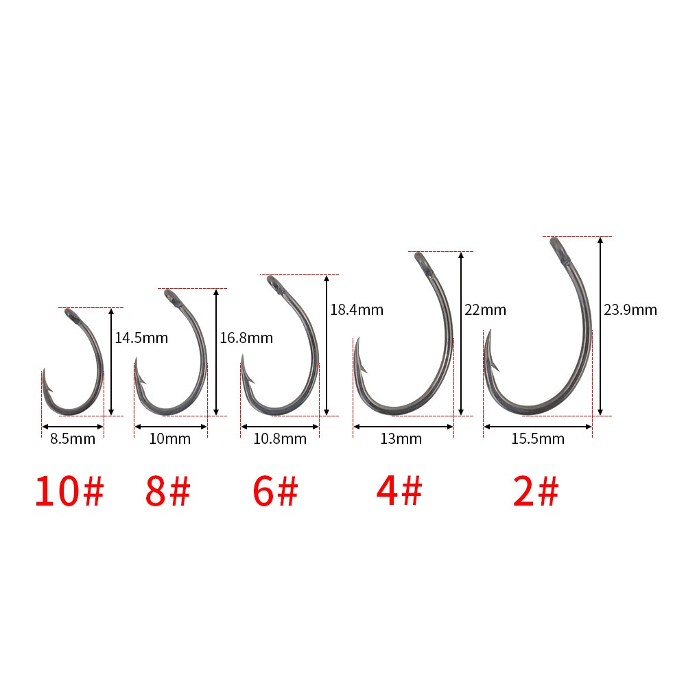 QUINTON Corrosion-resistant Barbed Hooks Durable Carp Fishing Fishing Hooks 8011 with Box Coating High Carbon 50pcs/pack Stainless Steel