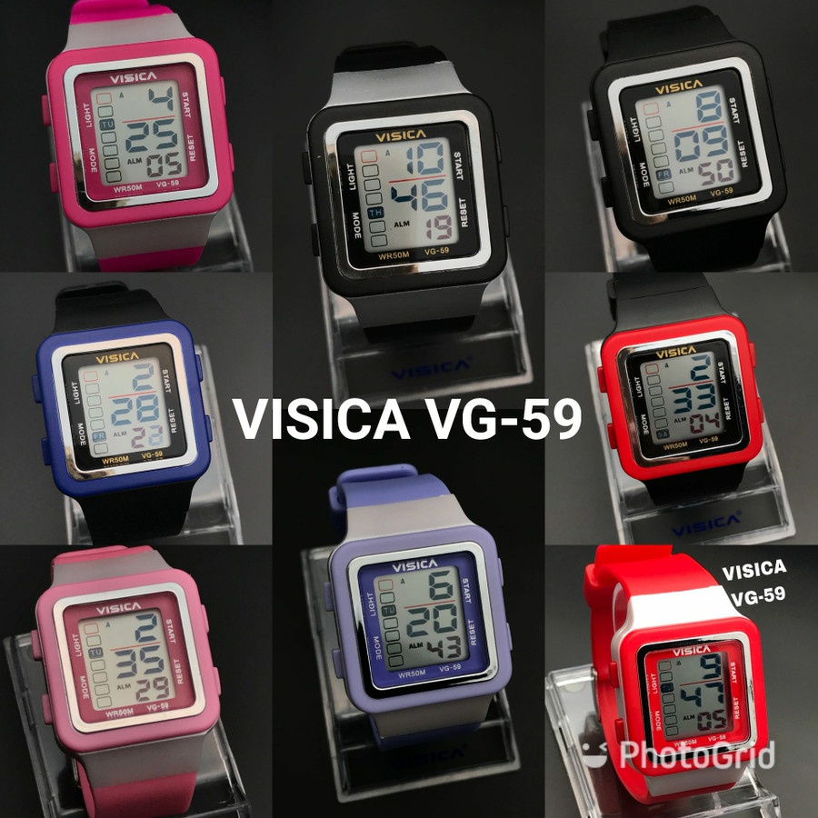 Jam Tangan Anak Segi Empat | Jam Tangan Fashion Murah | Jam Tangan Digital Rubber VG-59