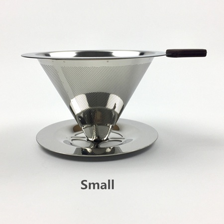 gs8a ueinsang filter penyaring kopi v60 cone coffee dripper filter double layer small - f-401t - silver Or-i