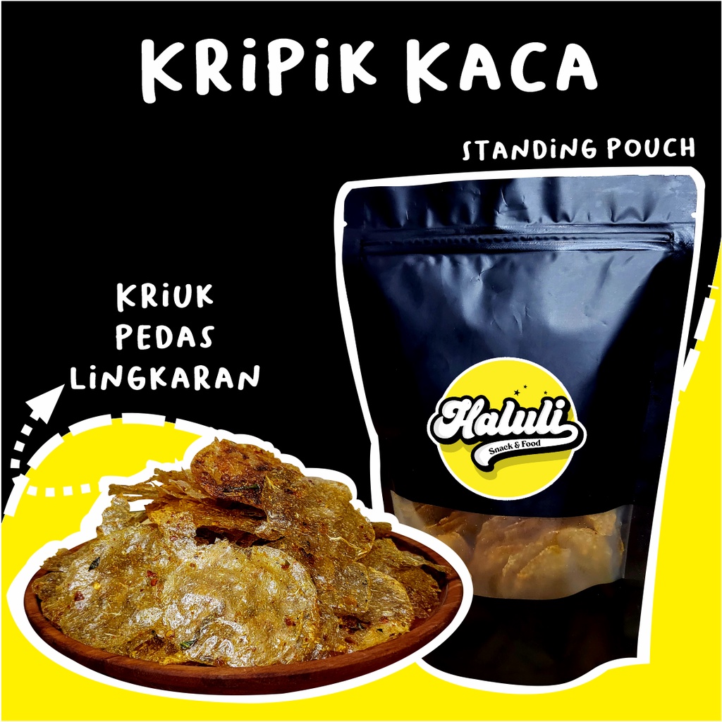 Jual Kripik Kaca Pedas Daun Jeruk Kemasan Standing Pouch Kripik Kaca Viral Kripca Viral