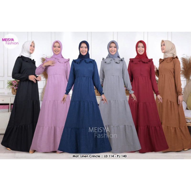 JUMBO GAMIS POLOS LINEN TERBARU DRESS MODERN KEKINIAN