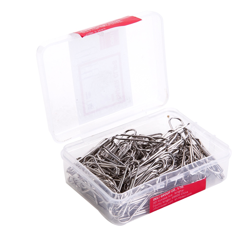 HAPPY TIME DELI PAPER CLIP KLIP KERTAS 29mm (100 PCS/BOX) SILVER PERLENGKAPAN ALAT TULIS KANTOR SEKOLAH KULIAH E0025