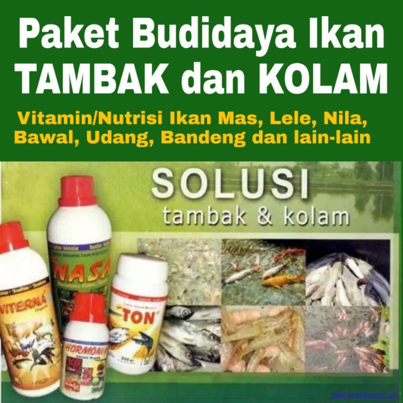 Paket Budidaya Perikanan Tambak Organik Nasa - Budidaya Ikan Mas Lele Nila Bawal Bandeng dan Udang V