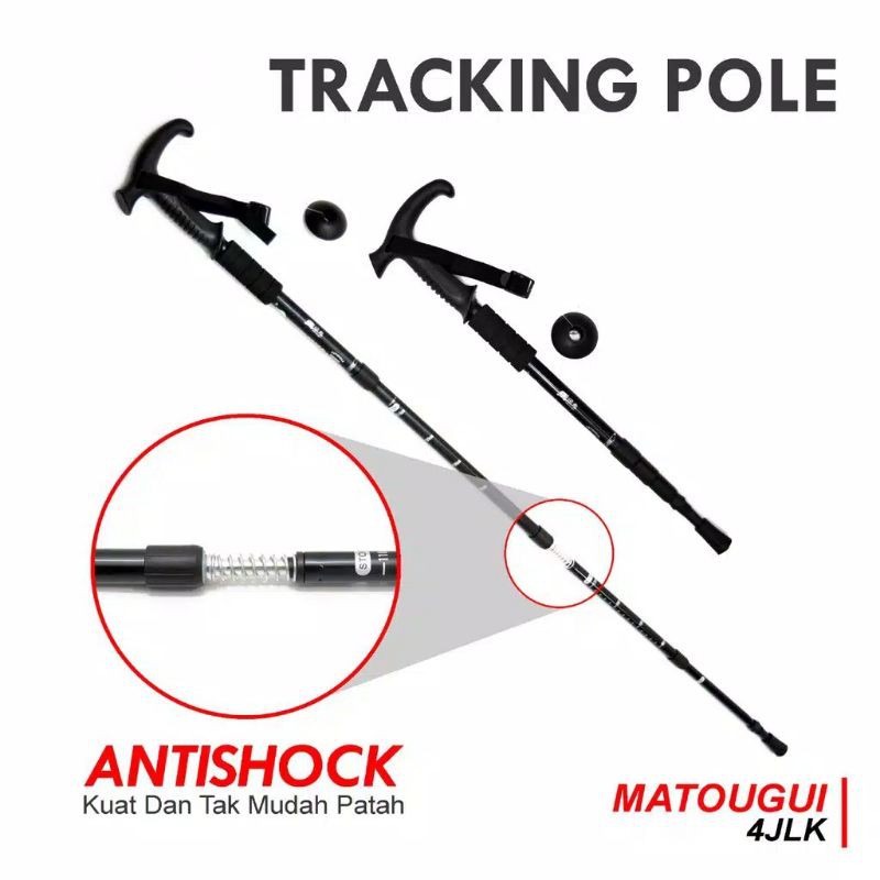 Tongkat pendaki - Treking pol AntiShok - Alat bantu jalan - Tongkat lipat - Tongkat portable