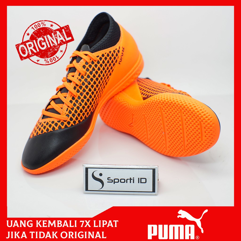 Sepatu Futsal Puma Future 2.4 IT Black/Orange 104842-02 Original