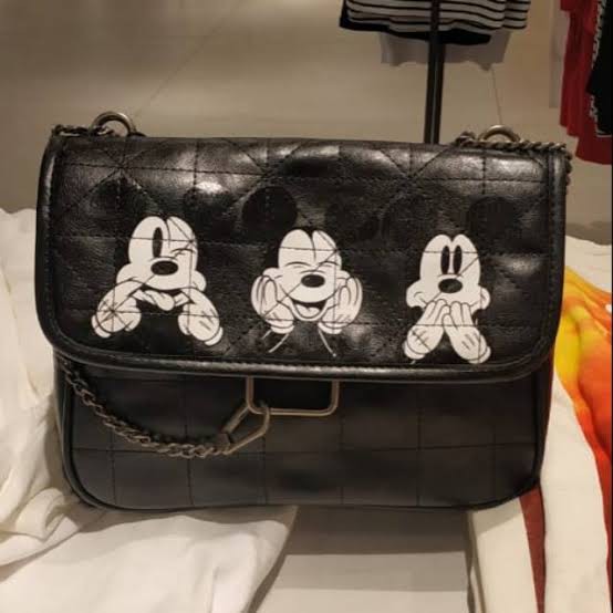 TAS BRANDED ORIGINAL 100% Zara Rocker Softbag MICKEY SELEMPANG SLINGBAG CEWEK WANITA CHAIN JAKARTA