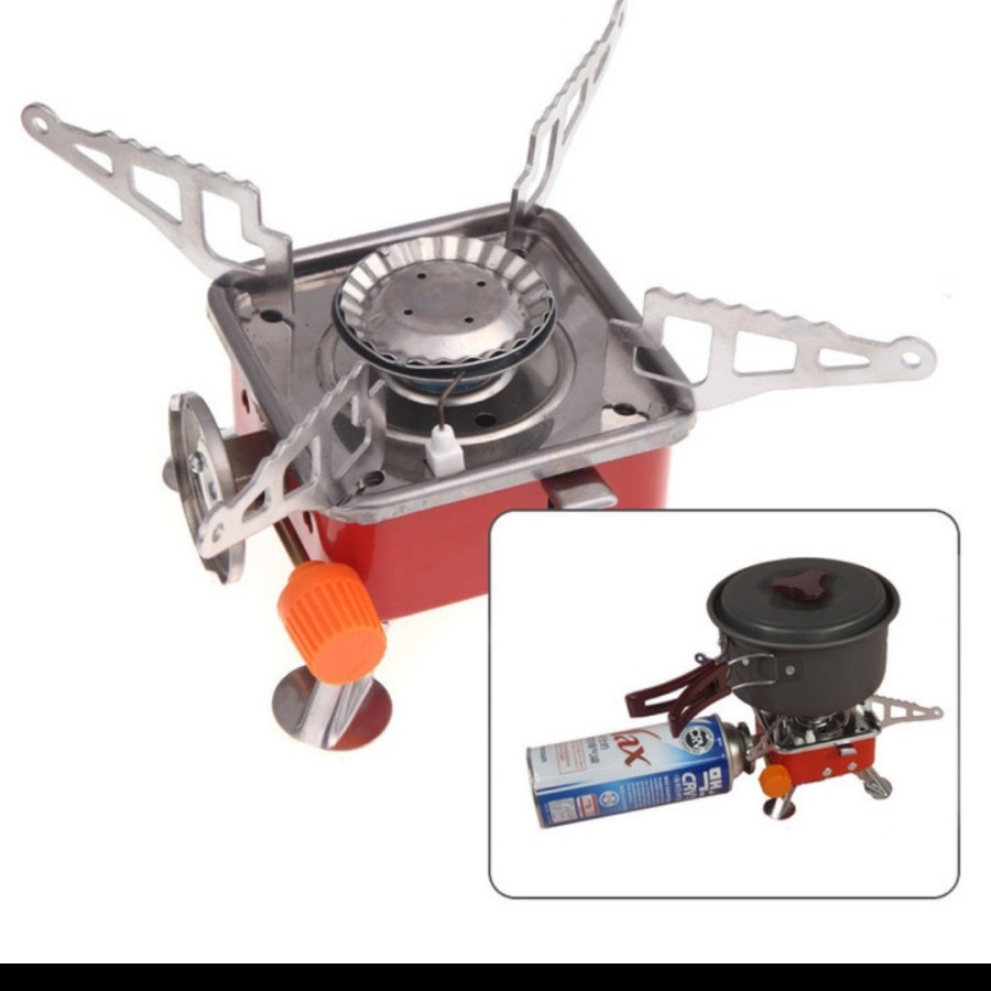 Kompor camping portable mini kotak tabung gas kovar set masak alam new