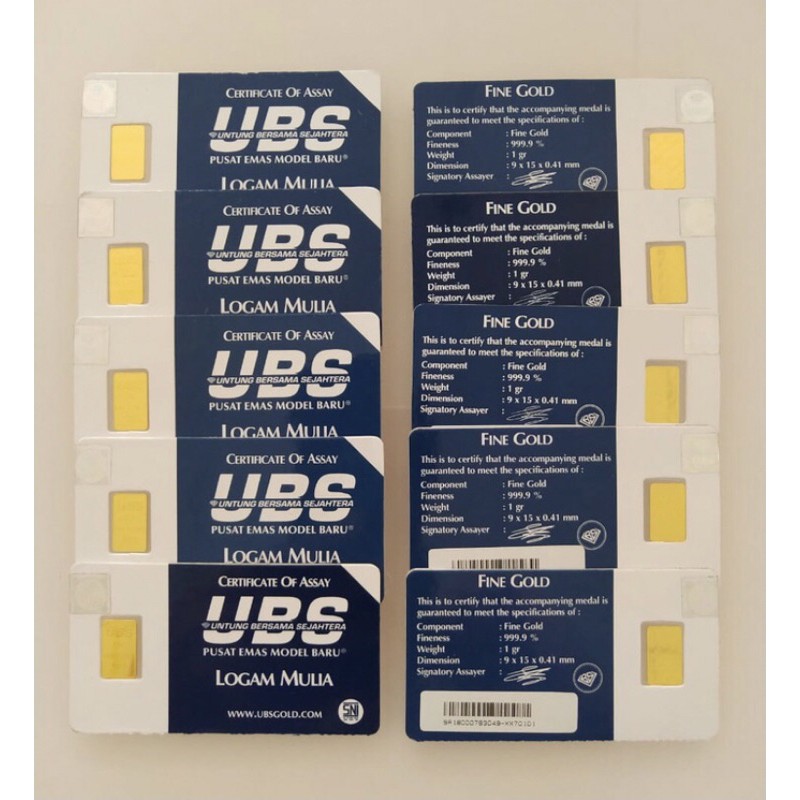 Logam Mulia LM 1 gram emas batangan UBS bersertifikat