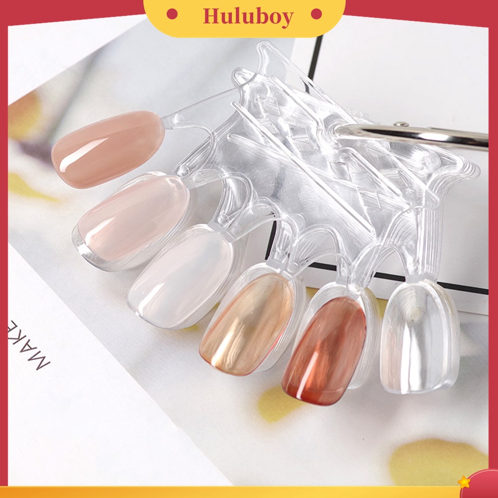 Huluboy Huluboy♡ 10 / 50 Pcs Stik Display Kuku Palsu Bentuk Kipas Bahan ABS Untuk Praktek Manicure