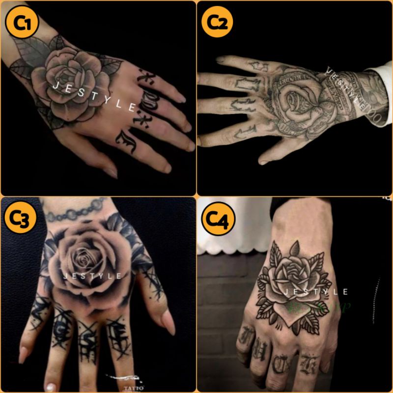 Tattoo Temporary Tatto Sementara Bunga Gelap Shopee Indonesia