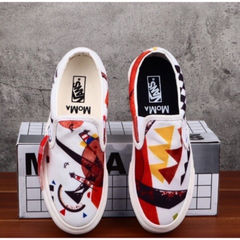 sepatu vans slip on / checkerboard / logo print / tuna / moma / simpsons / february / motif character premium