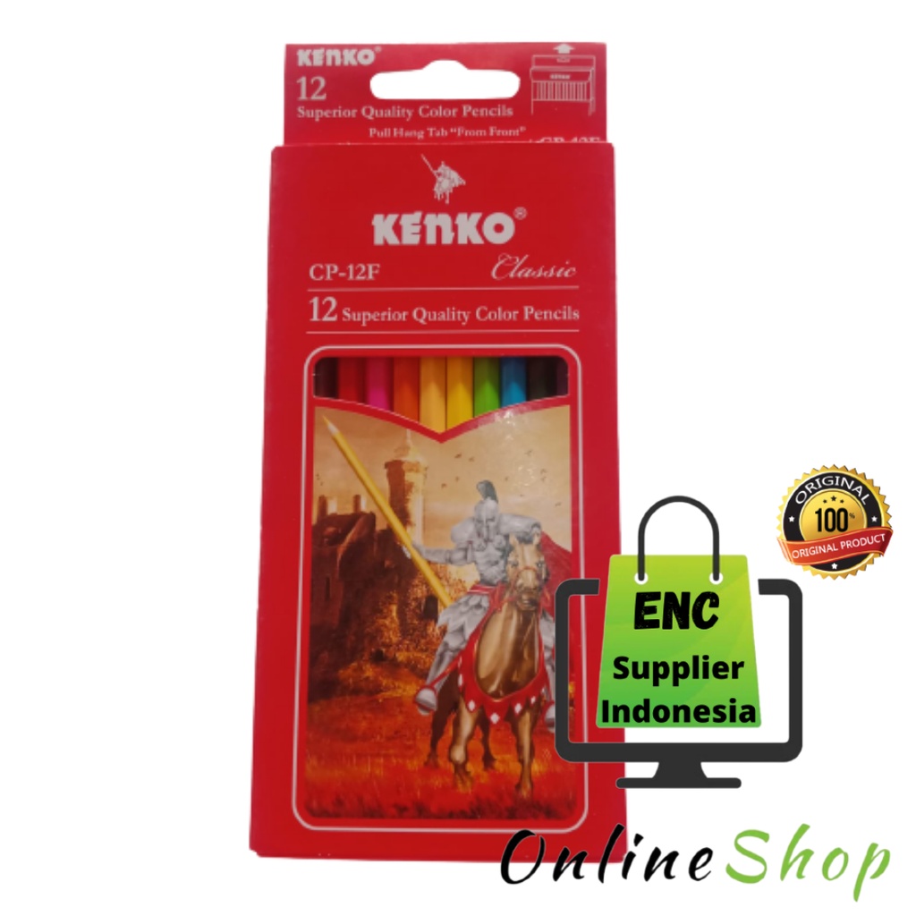 

kenko pensil 12 warna panjang cp12f classic cp-12f cp 12f per set - enc.sup