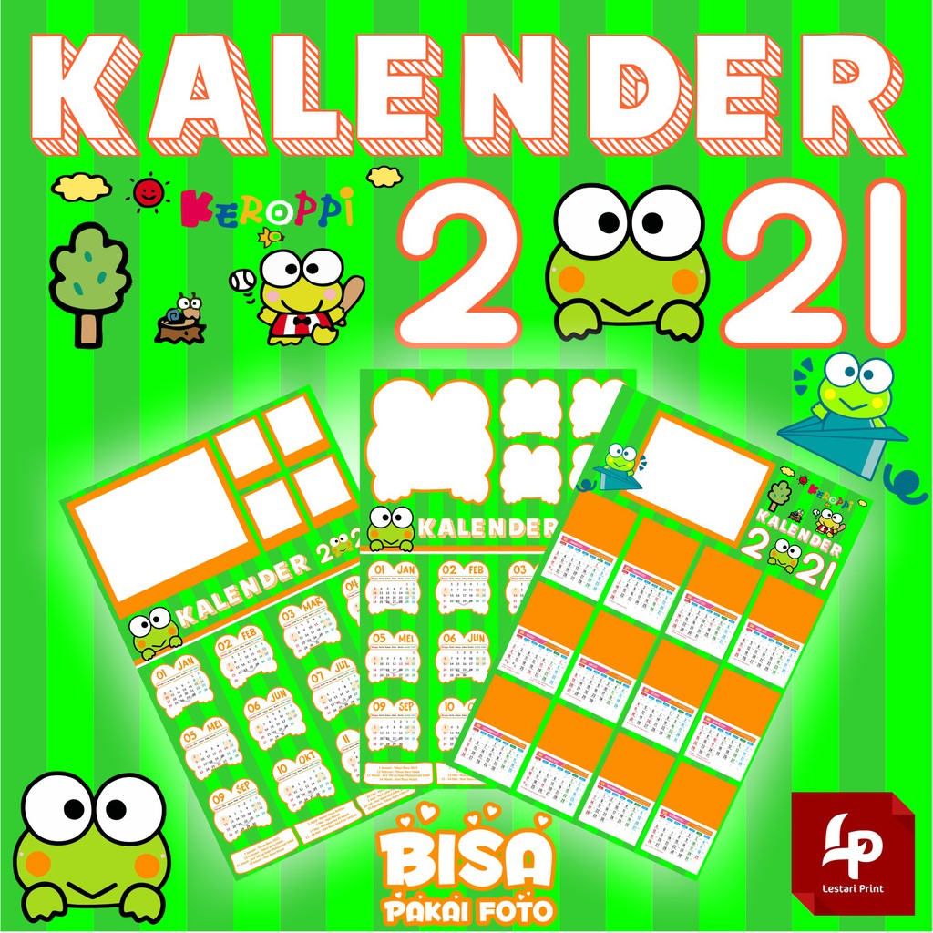 

KALENDER DINDING 2021 / KEROPPY / BISA PAKAI FOTO / KARAKTER / MOTIF / LESTARI PRINT