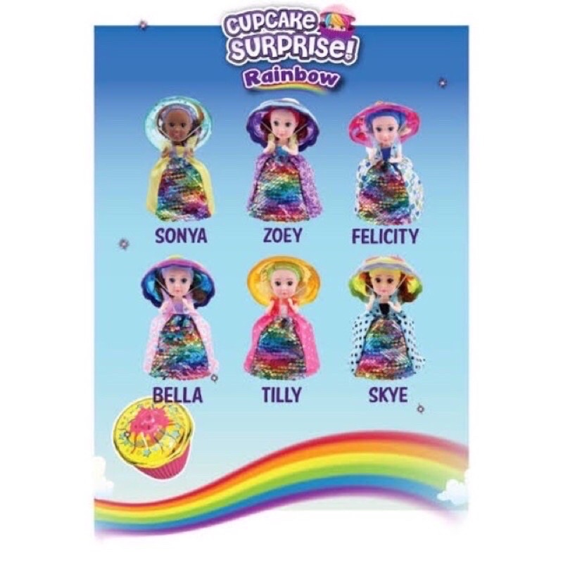 Cupcake surprise rainbow mainan anak