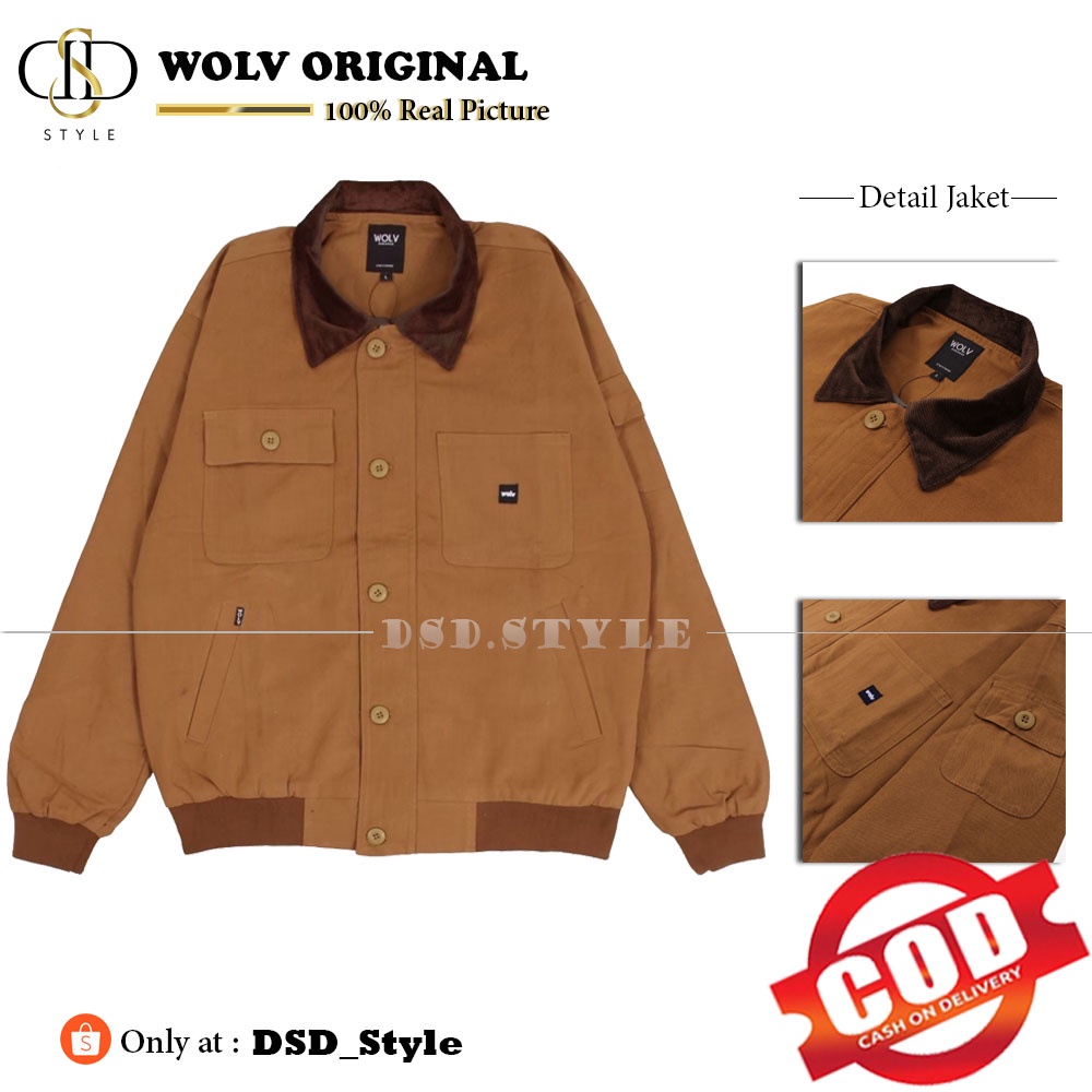 Jaket Aerofligh Corduroy Caraml Wolv Original / Jaket Retro Pria Wanita