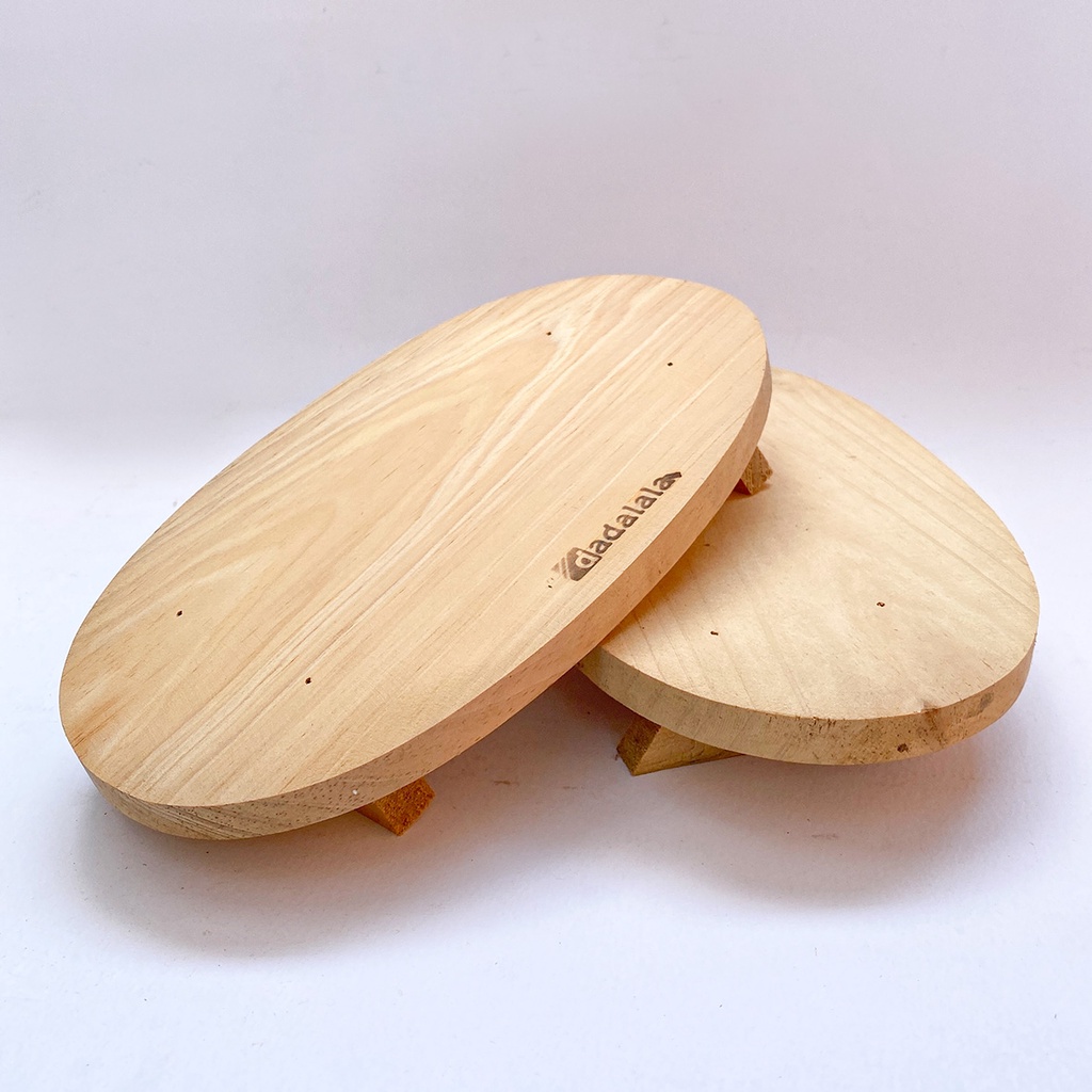 DADALALA Talenan Kayu Pinus Model Kaki Ukuran 20×14 Cm / Tatakan Sushi