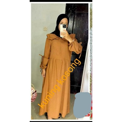 gamis cringkel ruby uragiri busui krah korea jumbo,lengan balon