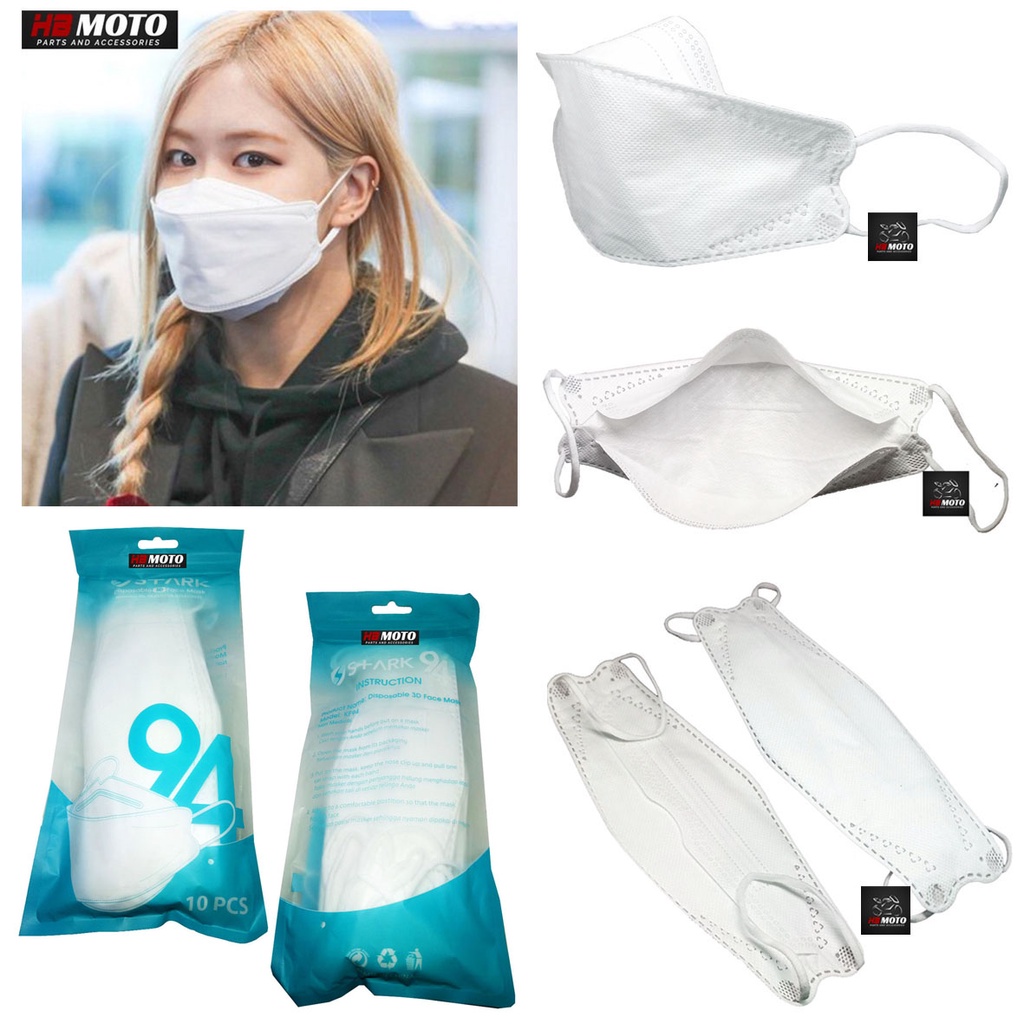1BOX isi 50Pcs Masker STARK KF 94 EVO(PUTIH) Disposable Face Mask Earloop Kesehatan 4 ply/Masker KF9