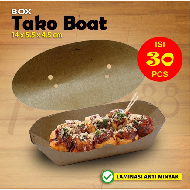 

Kotak Box Dus Tako Boat | KRAFT COKLAT -(30 Pcs)