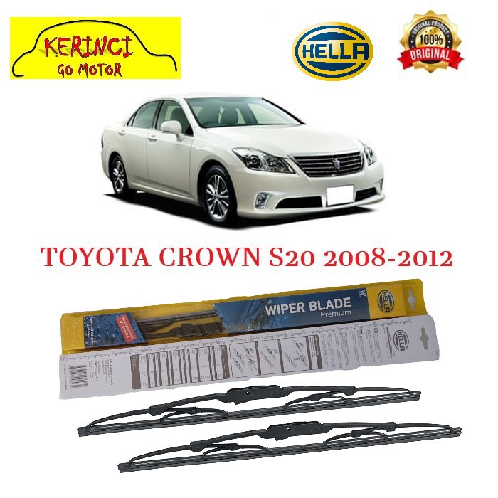 WIPER TOYOTA CROWN S20 2008-2012 HELLA PREMIUM 24&quot; &amp; 18&quot; SEPASANG