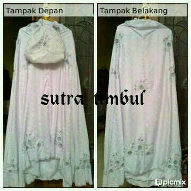 Mukena Terusan Jumbo Sutra Timbul
