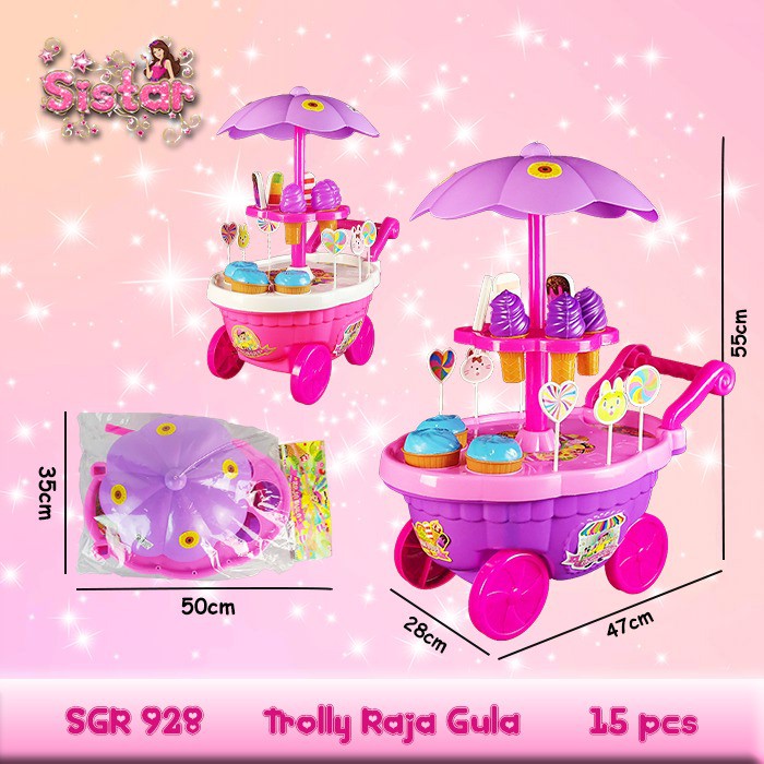 MURAH BBQ 923 SRG 928 Trolly Troly Troli Troley Trolley Dorong Mainan Anak Perempuan Besar Jumbo SISTAR