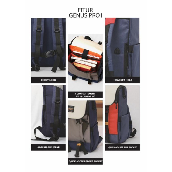 BEST SELLER Ransel Pria Wanita Genus Pro Mokamula