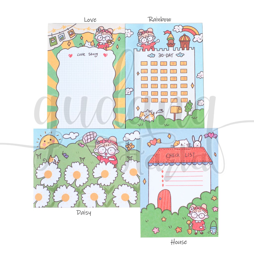 Sticky Notes Diasy Garden Rainbow List Agenda Lucu Unik Scrapbook DIY GH 301191