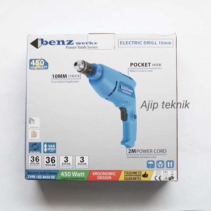 Mesin Bor Listrik BENZ 10MM - Electric Drill 10 MM - Bor Murah Bagus