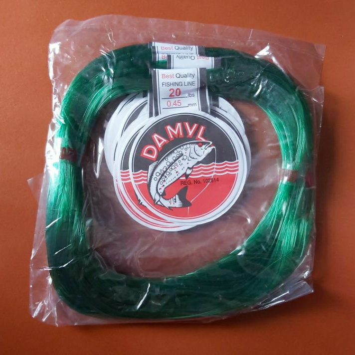 Senar / tali pancing Damyl hijau no 20, diameter 0.45 mm
